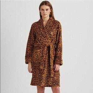 Ralph Lauren Cheetah Print Monogrammed Robe